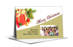 Christmas Corner Mistletoe Present Cards with photo 7.875